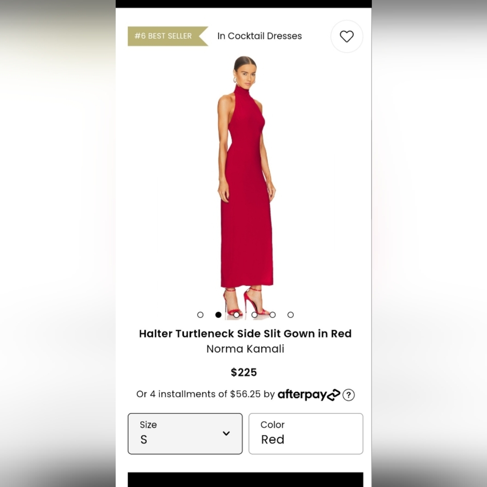 Norma Kamali Red Turtleneck Dress SM
